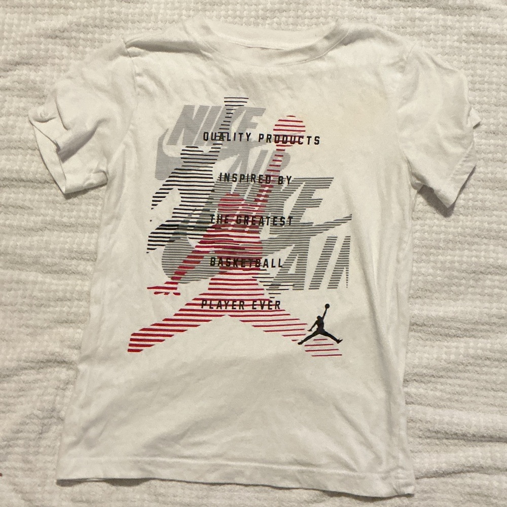 Nike White and Red Graphic Tee